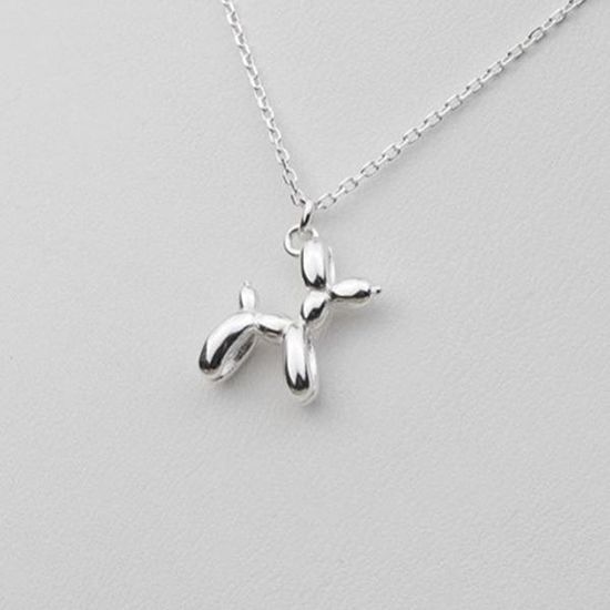 [애슬릿]925 실버 풍선 강아지 데일리 은 목걸이