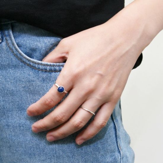 [925실버]심플 젬스톤 실버 반지=RN1106