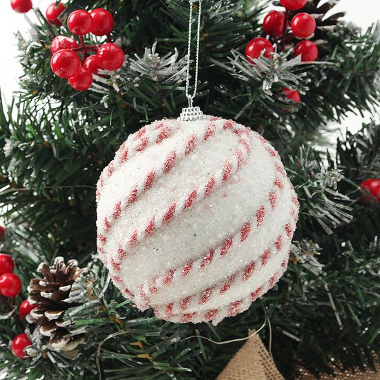 [도토로]루비레드 글리터 장식볼 2p(10cm) (꽈배기회