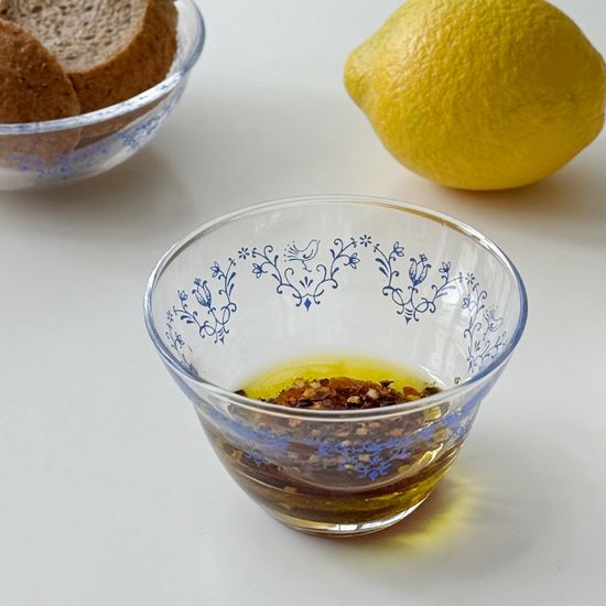 마메종 블루로즈 유리 글라스 디저트볼 1p