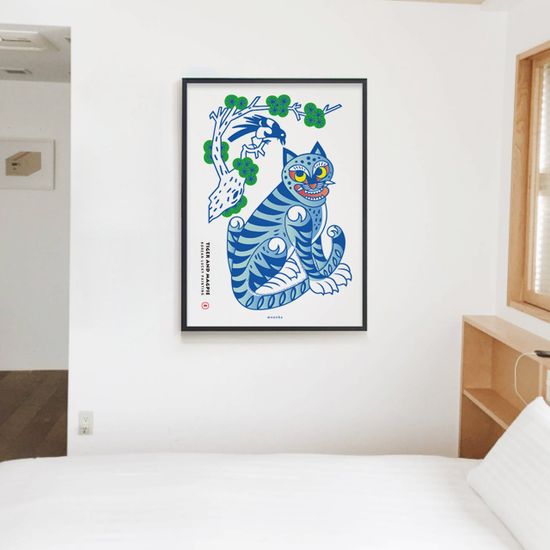 호작도 6 M 인테리어 포스터 호랑이 까치 풍수 한국화