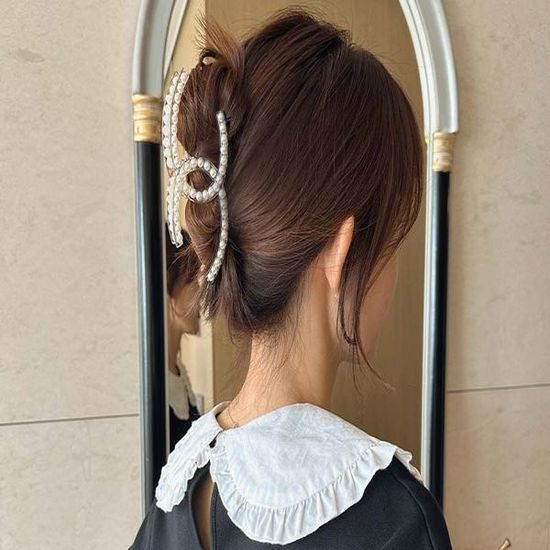 C컬 진주 집게핀