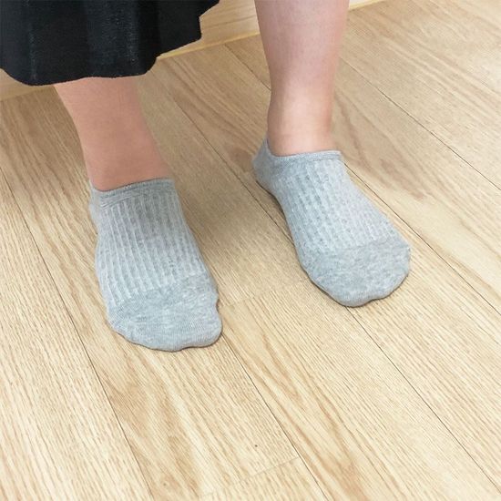 여자 발목양말 골지 덧신양발 연그레이 1p(WDA6C10)