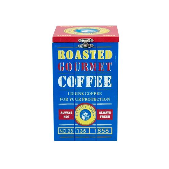 카페 블루레드 작은 우드 수납 상자