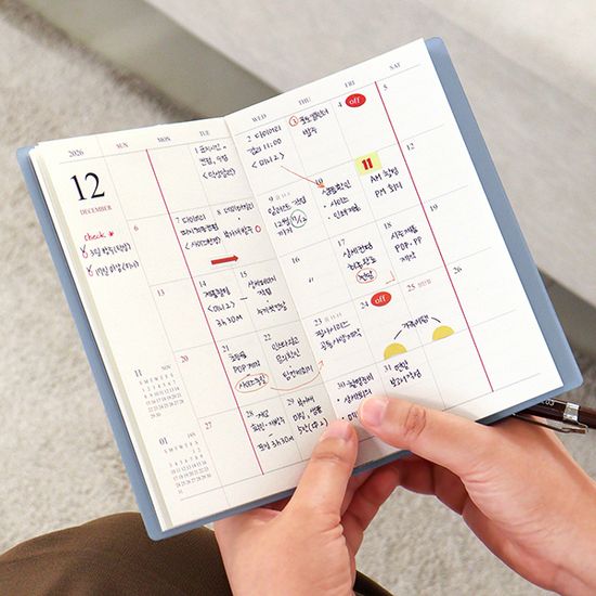 2026 오피셜 슬림 먼슬리 다이어리