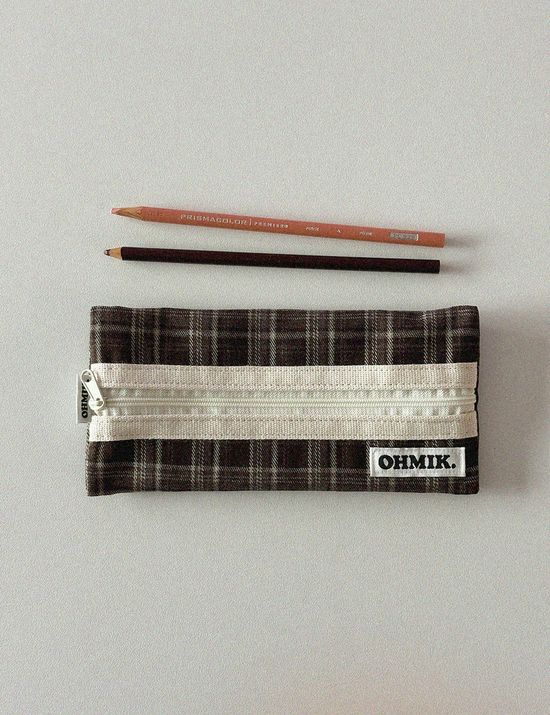 Pencil Pouch - Brown Check [004]