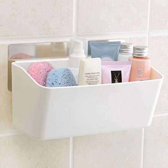 [시바타]매직 강력흡착 다용도 욕실수납함