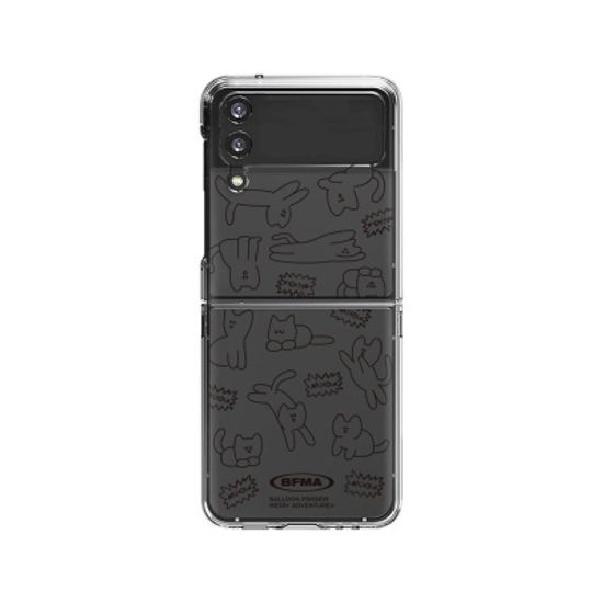 Z플립 3,4,5,6 젤하드 폰케이스 미야오 캣 화이트