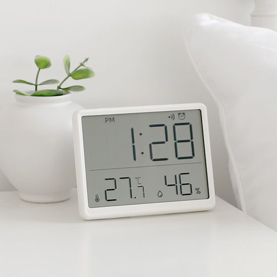 홈 오피스 매장 스마트BIG LCD 온습도 알람시계 HeaL