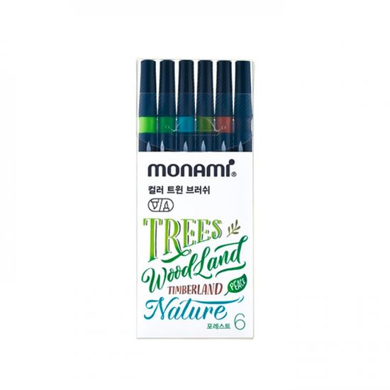 모나미 컬러 트윈 브러쉬 6색 FOREST SET