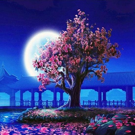 [피포페인팅]Q2250 블루체리트리 size 40*50cm