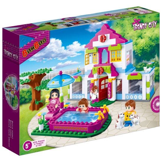 반바오 조립블록시티 재밌는 풀빌라 모형 만들기