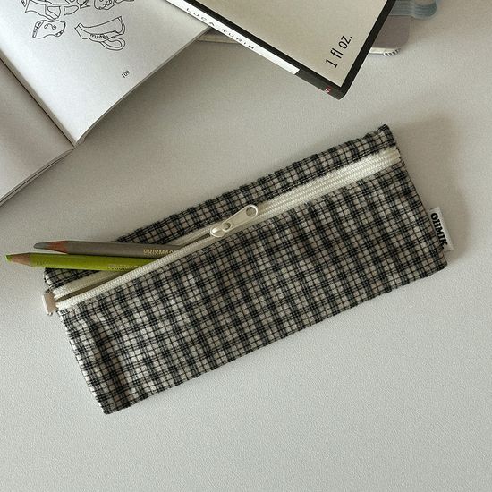 Pencil Pouch - Black Check [008]