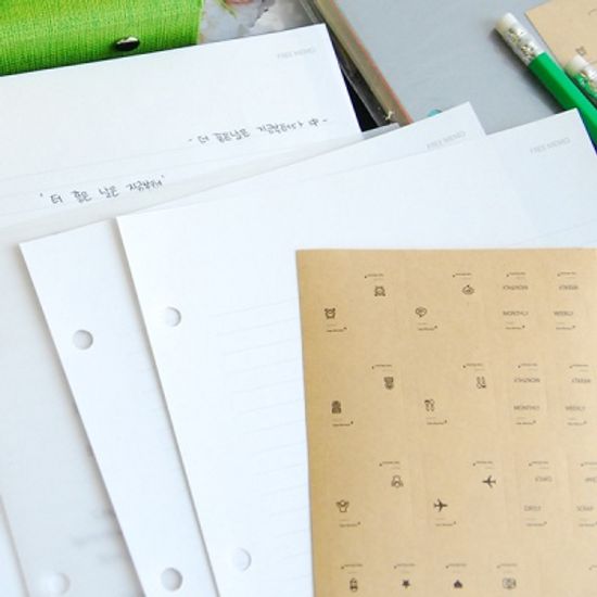 제이로그 A5 바인더 리필내지 (프리메모 속지 SET)