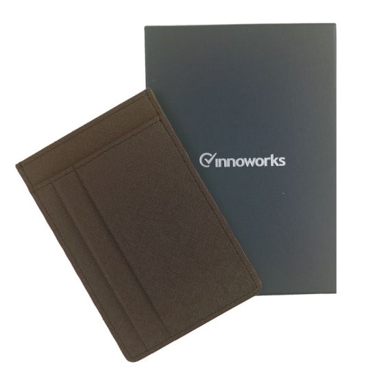 웍스 메쉬패턴 인조가죽 슬림 카드지갑 AS502 브라운