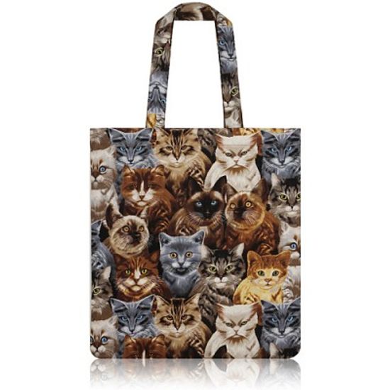 nother Packed Cats Flat Tote / 나더 고양이 패턴 플랫 토트백