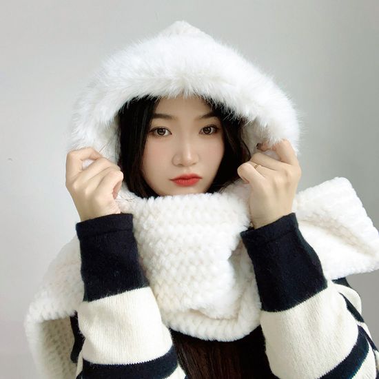 코지데잇 후드 머플러 올인원목도리 퍼목도리