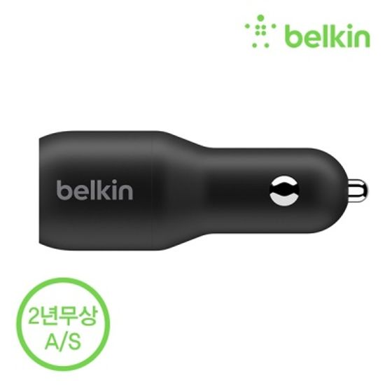 벨킨 36W 듀얼 USB-C 차량용 고속 충전기 CCB002bt