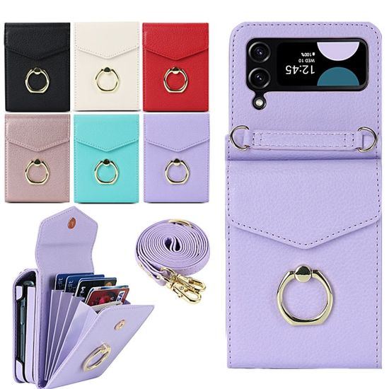 갤럭시 z 플립 5 4 3 심플 카드 지갑 목걸이 링케이스