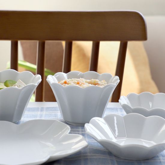 플로렌스 유광 화이트 도자기 공기 1p  