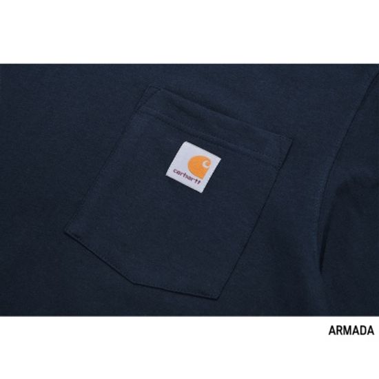 칼하트 K126 워크웨어 포켓 긴팔티 Navy