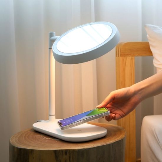 [무아스] 무선충전 LED 거울 멀티 무드등 2면 발광