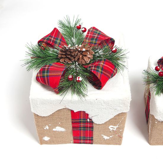 [도토로] 눈쌓인 빨간 리본 선물상자 3종세트크리스마