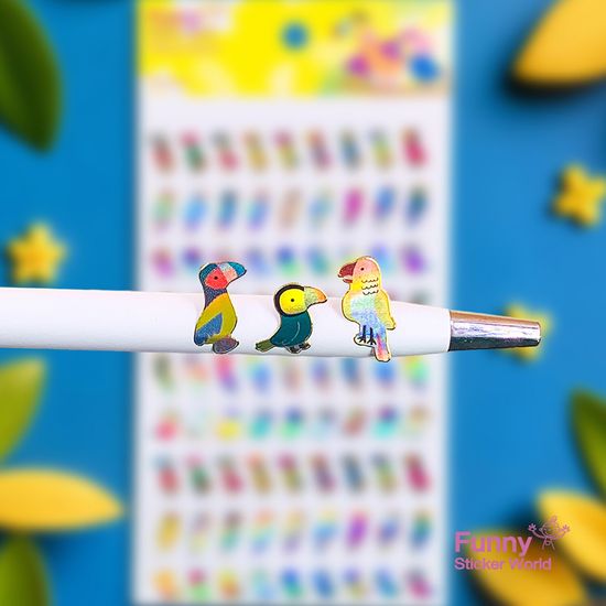 퍼니스티커 C513 비비새2 홀로그램 PVC 다이어리데코