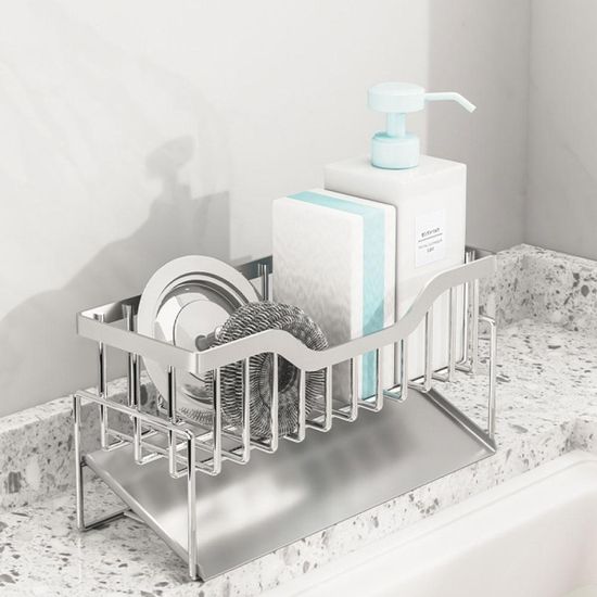 싱크대 물고임방지 스테인레스 수세미 세제보관함