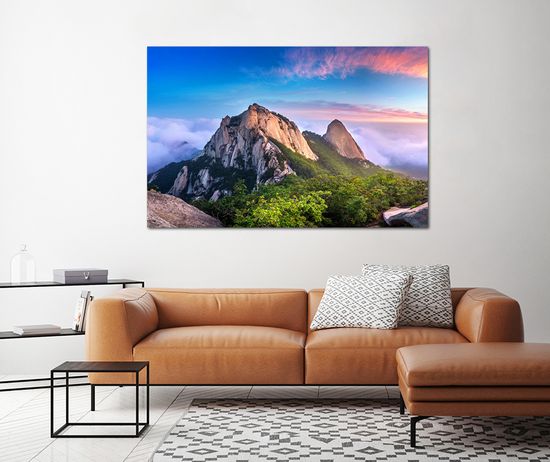 백두산 천지 산그림 안방 침대 풍수지리 액자 대형