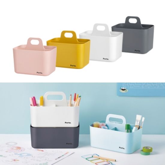 파스텔 데스크수납 손잡이바구니 연필꽂이 필기구정리