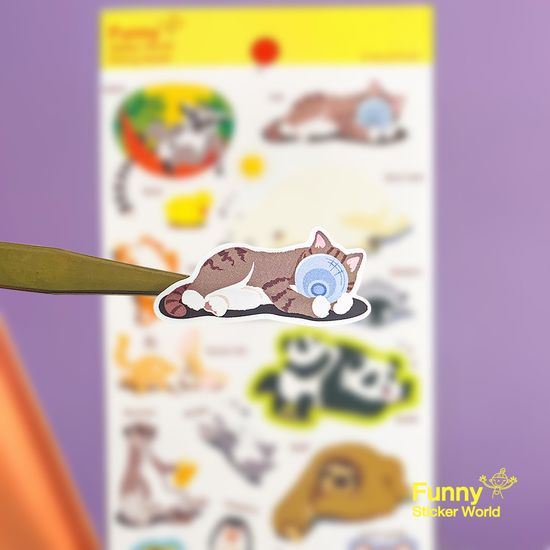 퍼니스티커 AT-225 게으른동물들 아트지 데코 스티커