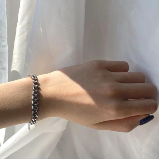 [선물포장] 써지컬 데일리 타원 각인 체인팔찌