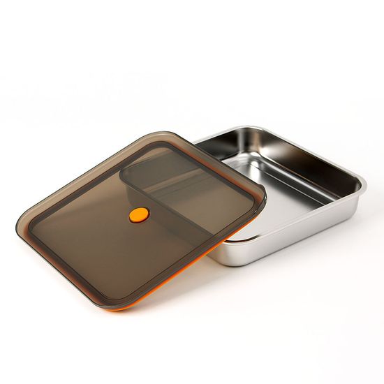 [온프레시] 락킹 정사각 스텐 밀폐용기 2.5L 반찬통