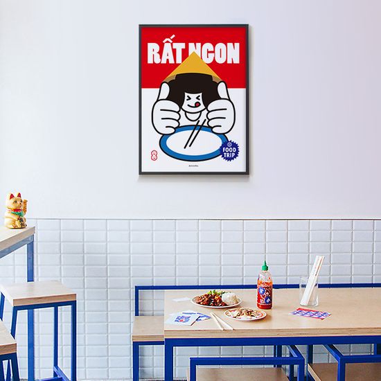 맛있어요 베트남 M 디자인 포스터 동남아 식당