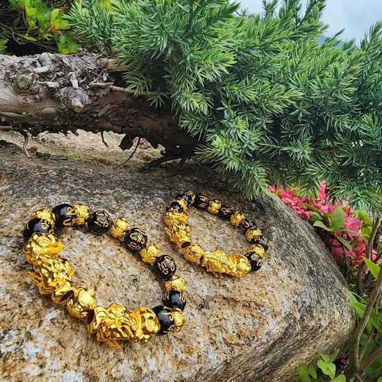 횡재 돈복 만트라 재물운 황금 비휴팔찌(WC36F33)