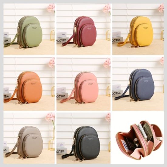 라운드 핸드폰 가방 크로스 미니백 폰 스트랩 파우치