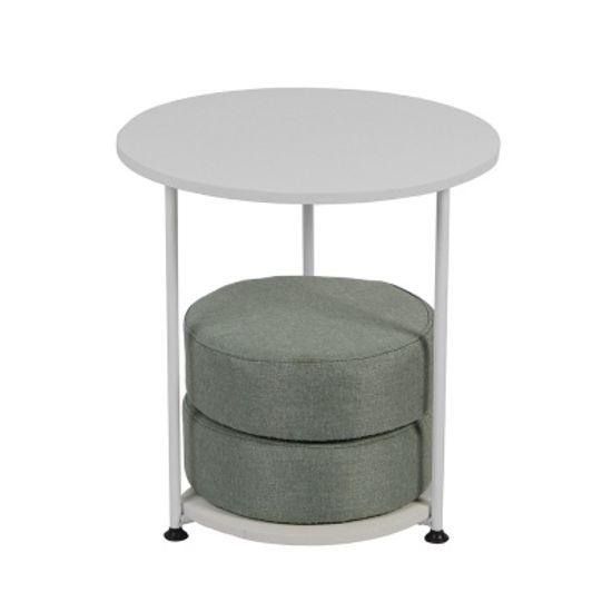 더블 쿠션방석 사이드테이블(화이트) 침대협탁