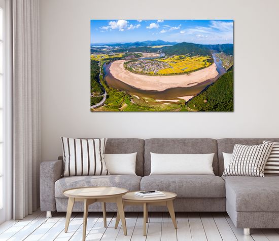 백두산 천지 산그림 안방 침대 풍수지리 액자 대형