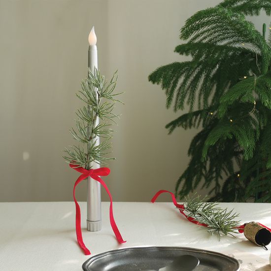 리프 리본 LED 캔들 데코