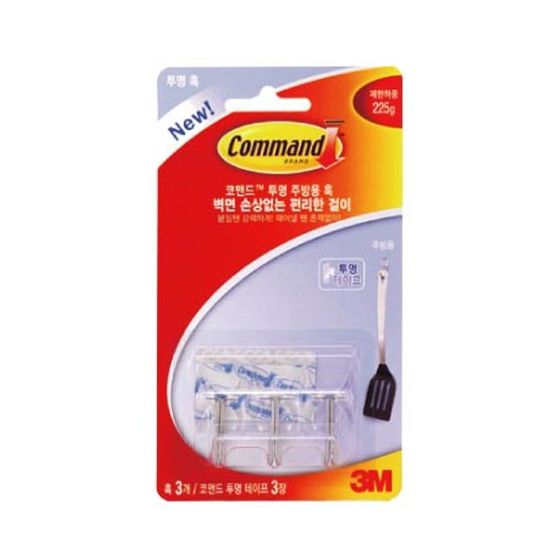 3M 코맨드투명주방용훅 17067(중)(WC1F8F1)