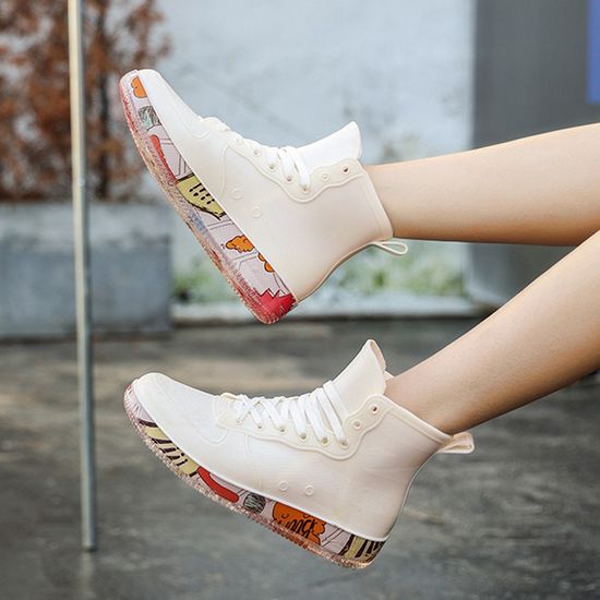 [아일렌]여성용 하이탑 운동화 레인부츠(245mm) (화이