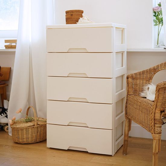 러쉬그레인 플라스틱 와이드 서랍장 2단~6단 정리함