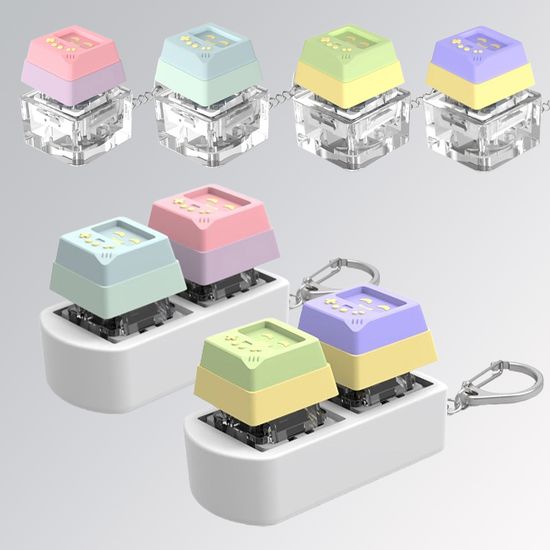 스마일 게임기 1키 2키 피젯 키보드 키링 키캡 토이