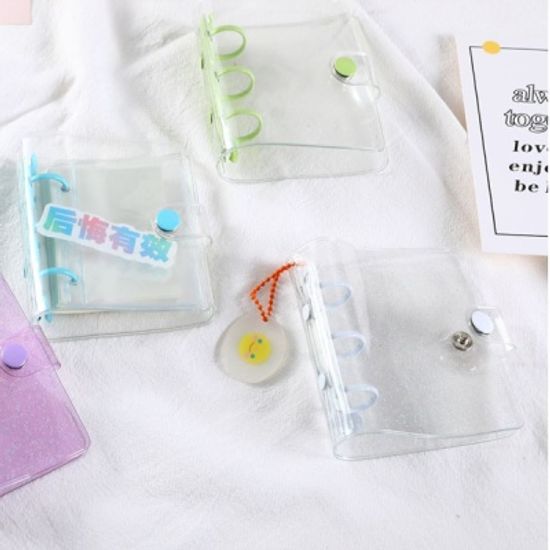 3공 미니 투명 다이어리 커버 반짝이 다꾸 