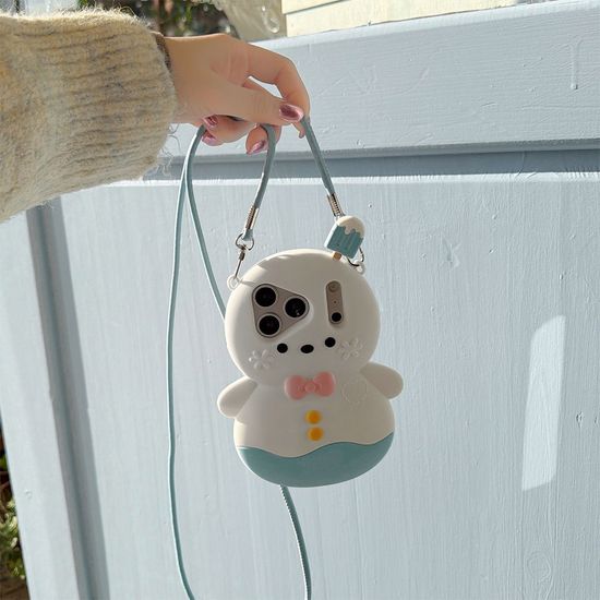 아이폰 17 16 15 14 13 눈사람 인형 스트랩 폰 케이스