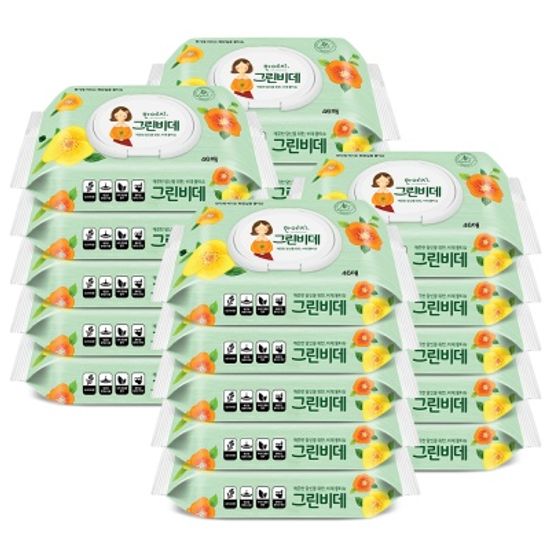 한예지 그린비데 물티슈 캡형 46매 (20팩)