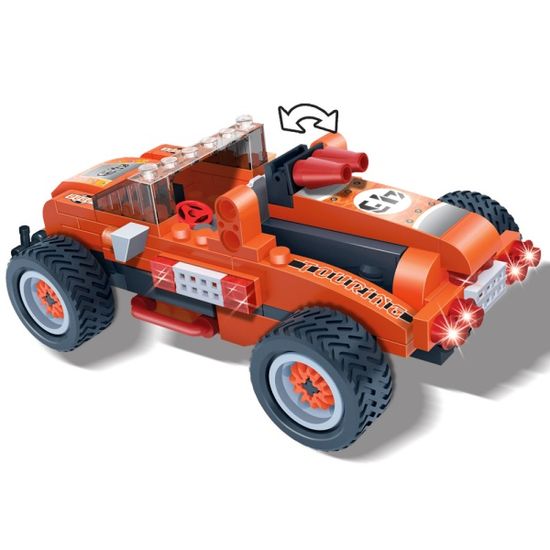 반바오 작동조립블록 터보파워 오렌지볼 자동차 모형 만들기 풀백 모터