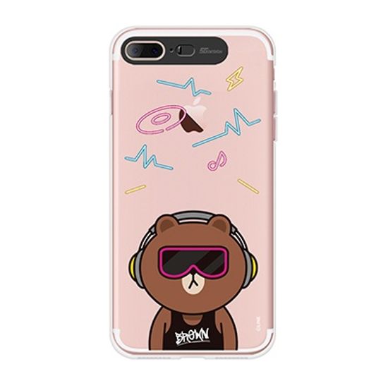 iPhone7 8Plus LINE FRIENDS BROWN CLUB Light UP Ca
