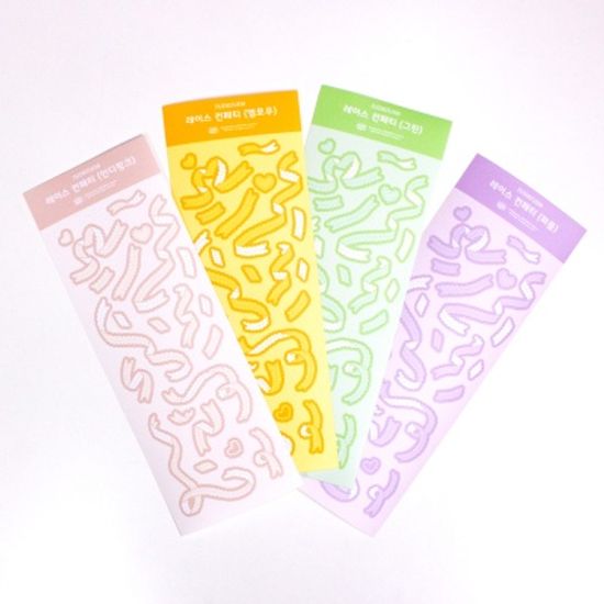 레이스 컨페티 씰 스티커 - 그레이